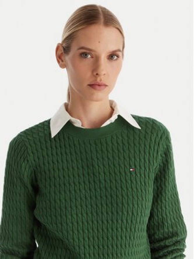 Tommy Hilfiger Sweter Fine WW0WW44993 Zielony Regular Fit