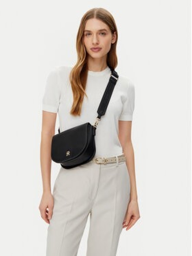 Tommy Hilfiger Torebka Th Logotape Saddle Bag AW0AW17184 Czarny