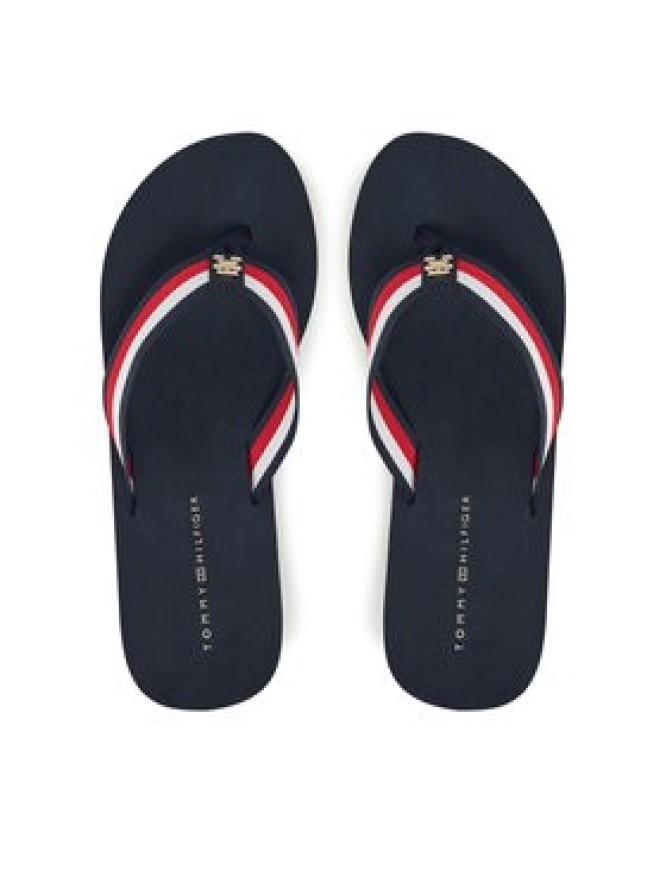 Tommy Hilfiger Japonki Th Corporate Wedge Beach Sandal FW0FW08520 Granatowy