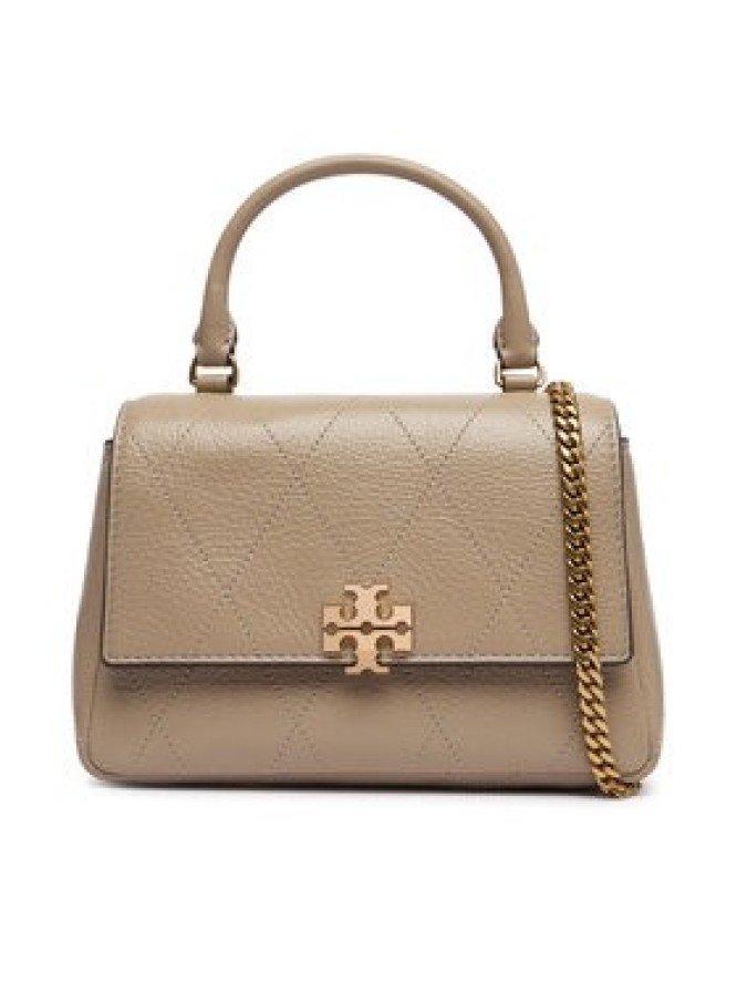Tory Burch Torebka Charlie Quilted Mini Top Handle Chain Wallet 186032 Beżowy