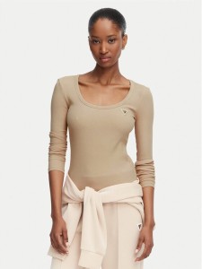 Guess Bluzka V4BP07 K8RT2 Beżowy Slim Fit