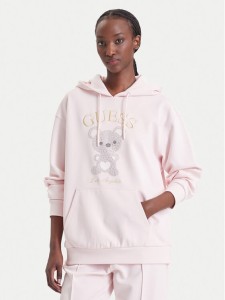 Guess Bluza V6BQ28 K9361 Różowy jasny Oversize