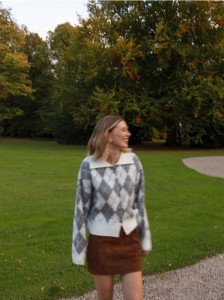 Wzorzysty kardigan oversize - wielobarwny