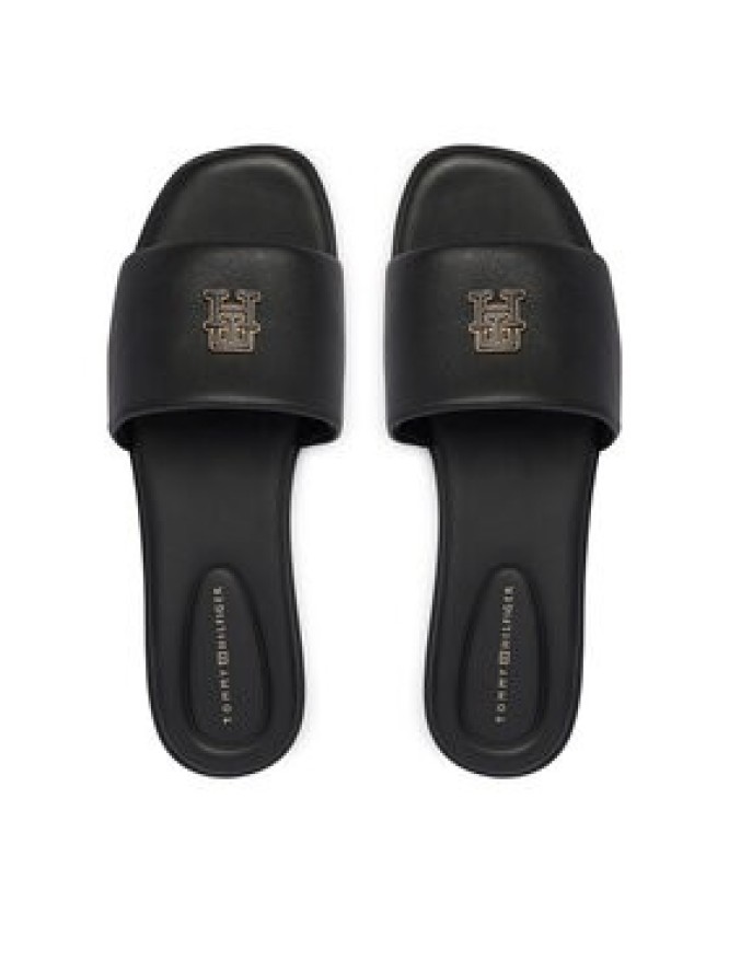 Tommy Hilfiger Klapki Th Logo Hardware Leather Mule FW0FW09292 Czarny