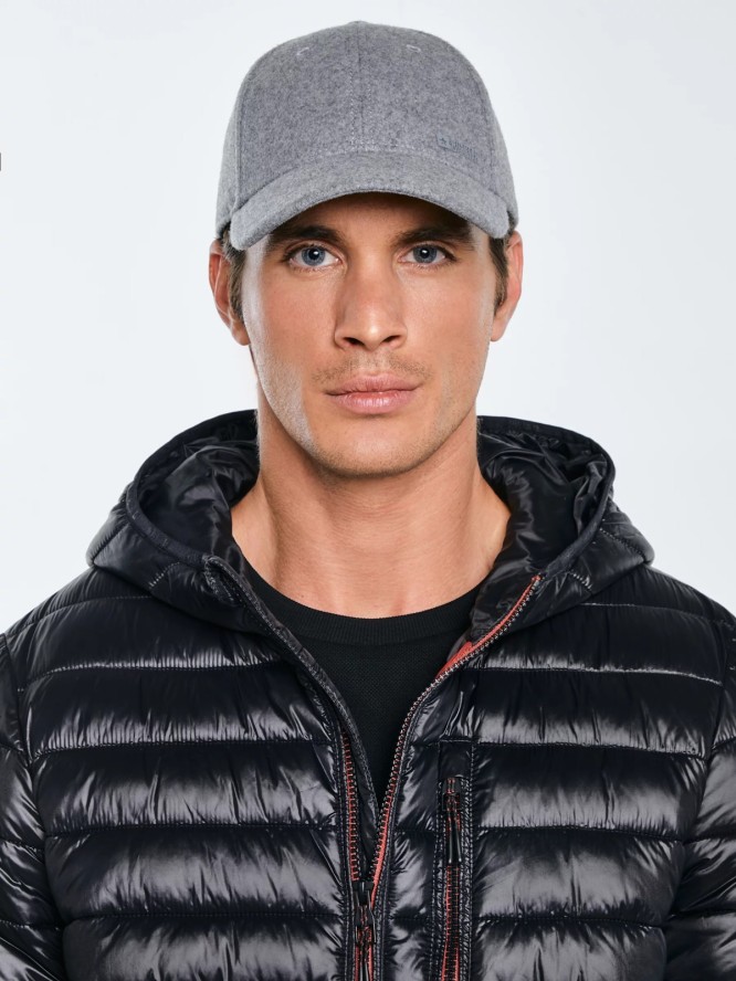 Czapka z daszkiem wełniana szara Lano 902