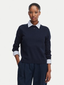 Tommy Jeans Sweter Essential DW0DW20159 Granatowy Regular Fit