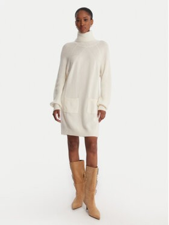 Liu Jo Sukienka dzianinowa MF5063 MS009 Écru Regular Fit