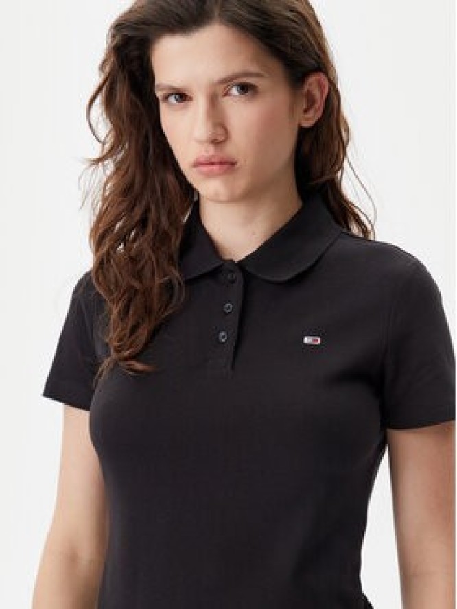 Tommy Jeans Polo Essential DW0DW20160 Czarny Slim Fit