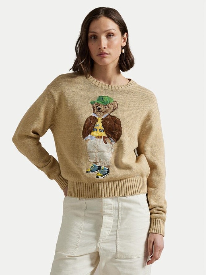 Polo Ralph Lauren Sweter 211972121001 Beżowy Relaxed Fit
