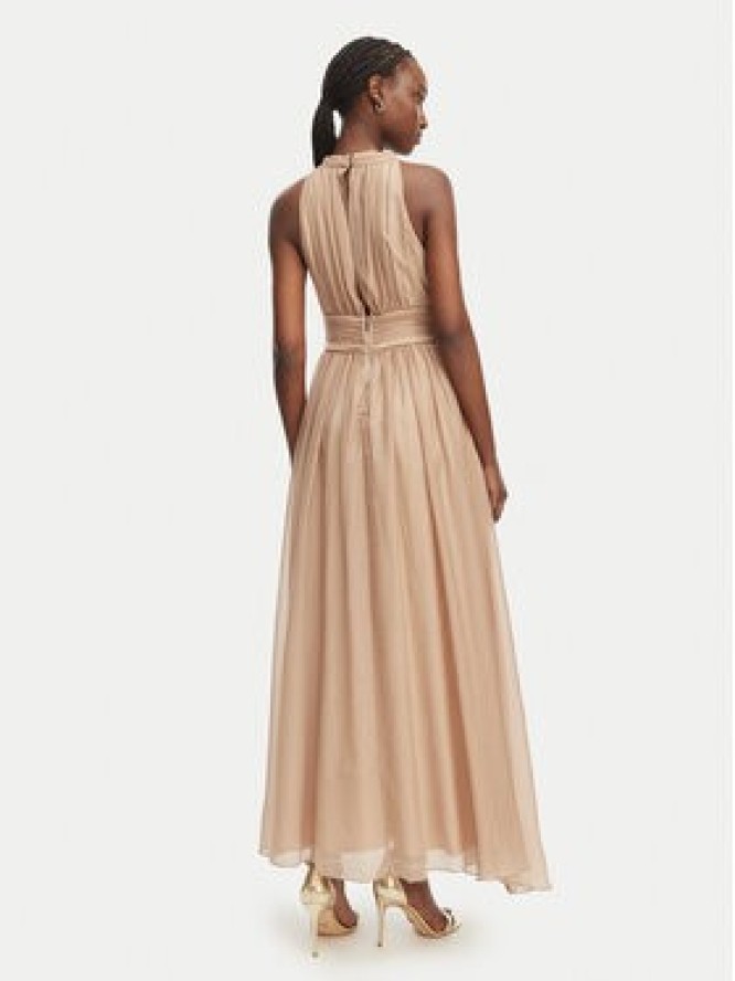 Morgan Sukienka koktajlowa 261-RFLAM Beżowy Regular Fit