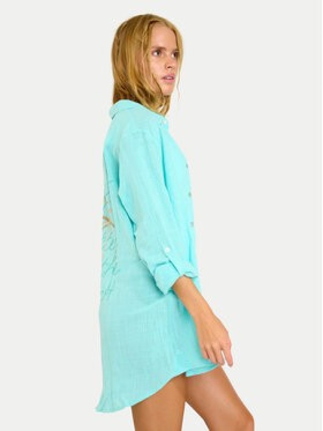 Banana Moon Koszula Garel Zelena MWW04 Turkusowy Regular Fit