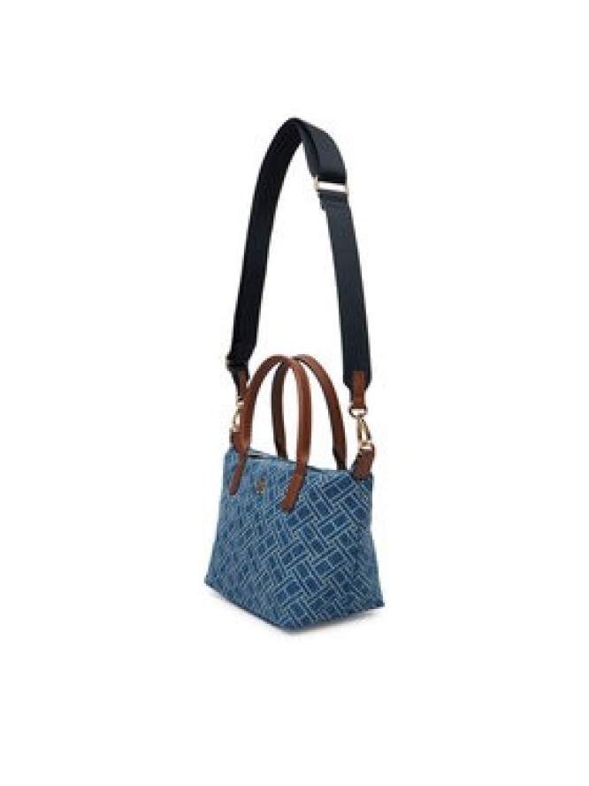 Tommy Hilfiger Torebka Popette Mini Tote Denim Flag AW0AW18612 Niebieski