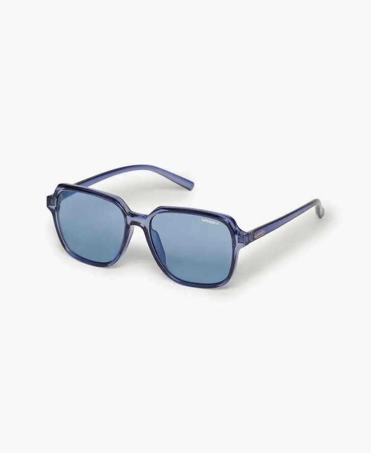 superdry Oversized Square Okulary przeciwsłoneczne Indigo Blue / niebieskie