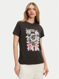 Roxy T-Shirt ERJZT05911 Szary Regular Fit