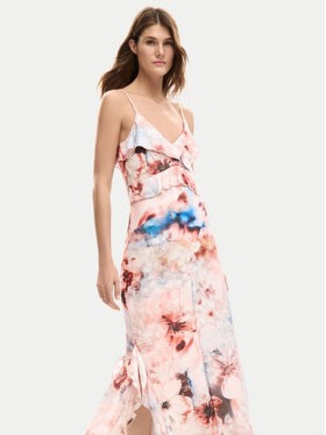 Desigual Sukienka letnia Mallo 26SWVK35 Różowy Slim Fit