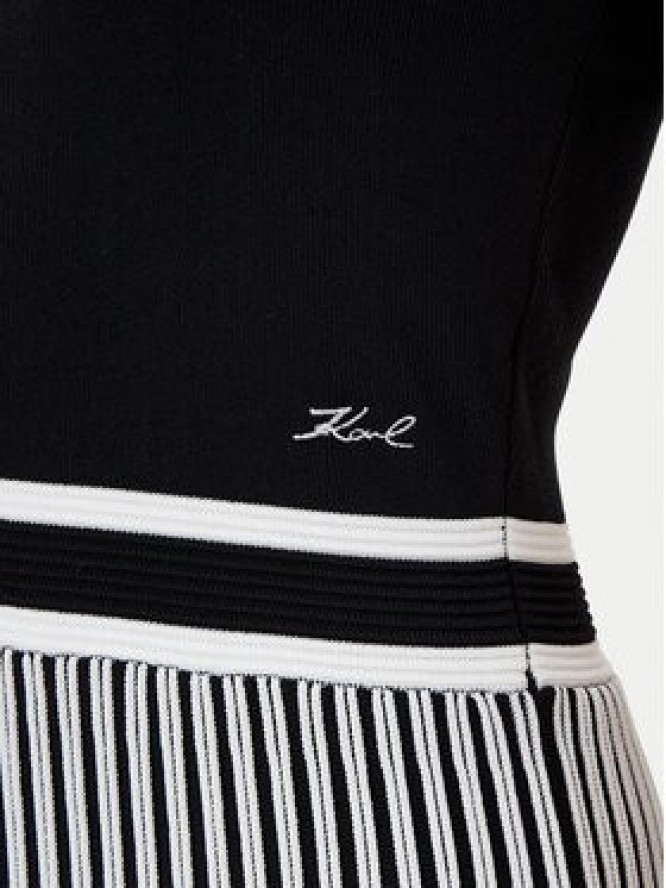 KARL LAGERFELD Sukienka dzianinowa A1W13026 Czarny Regular Fit