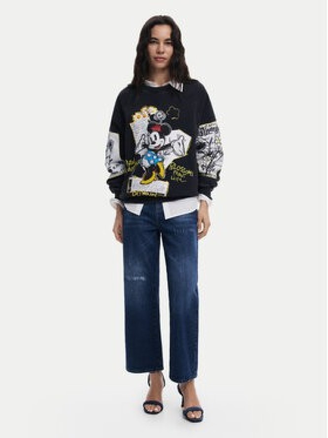 Desigual Bluza Minnie 25SWSK25 Czarny Regular Fit