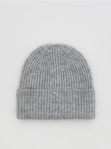 Prążkowana czapka beanie - jasnoszary