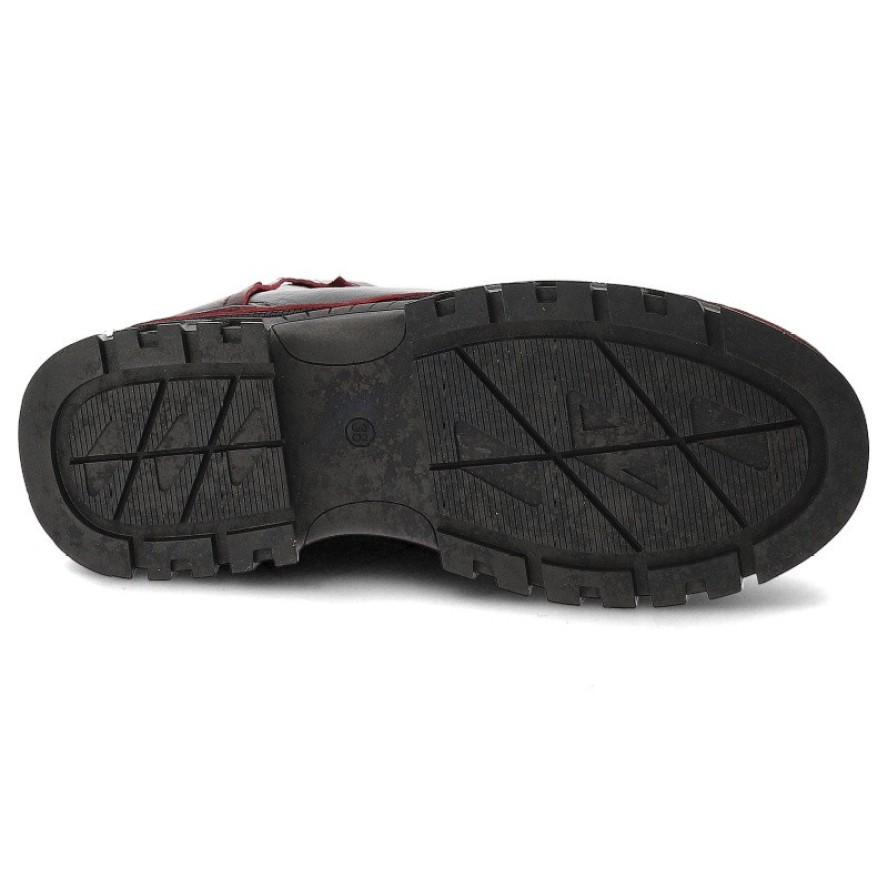 Czarne Botki Ravini Stylowe Obuwie Damskie Z Czerwonymi Wstawkami