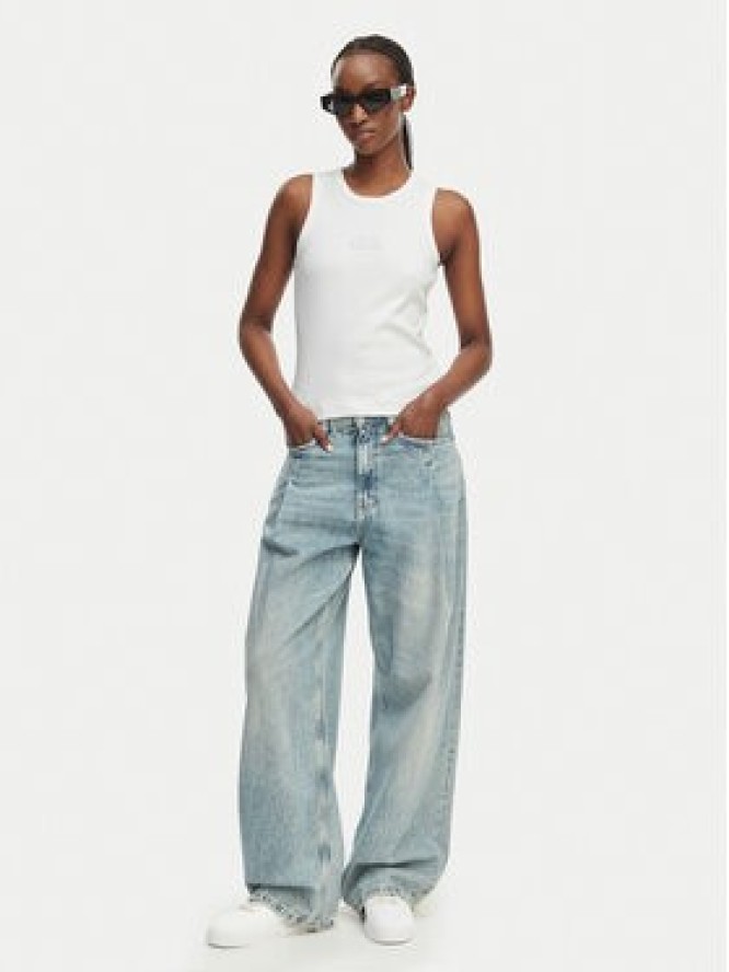 Calvin Klein Jeans Top LV047F239G Biały Slim Fit