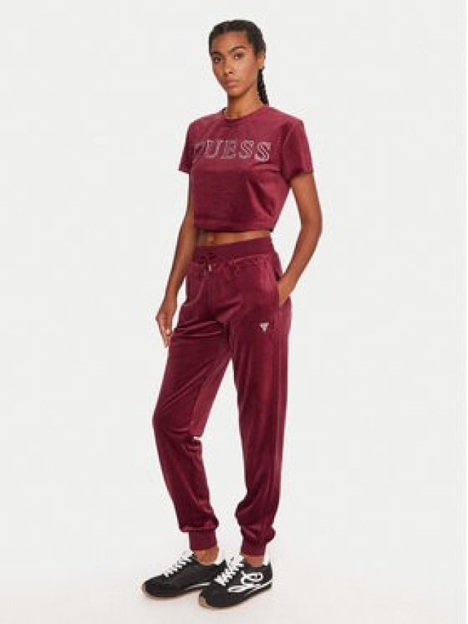 Guess Spodnie dresowe V3BB27 K0232 Bordowy Regular Fit
