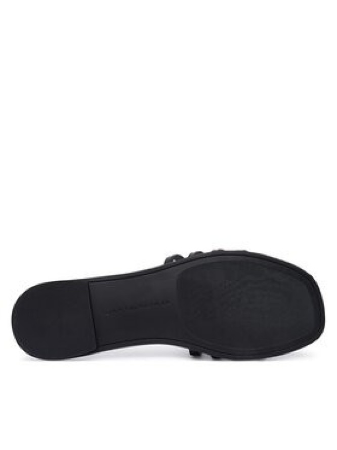 Tommy Hilfiger Klapki Th Script Flat Mule Lth FW0FW09368 Czarny