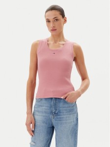 Tommy Jeans Top Essential DW0DW20673 Różowy Slim Fit