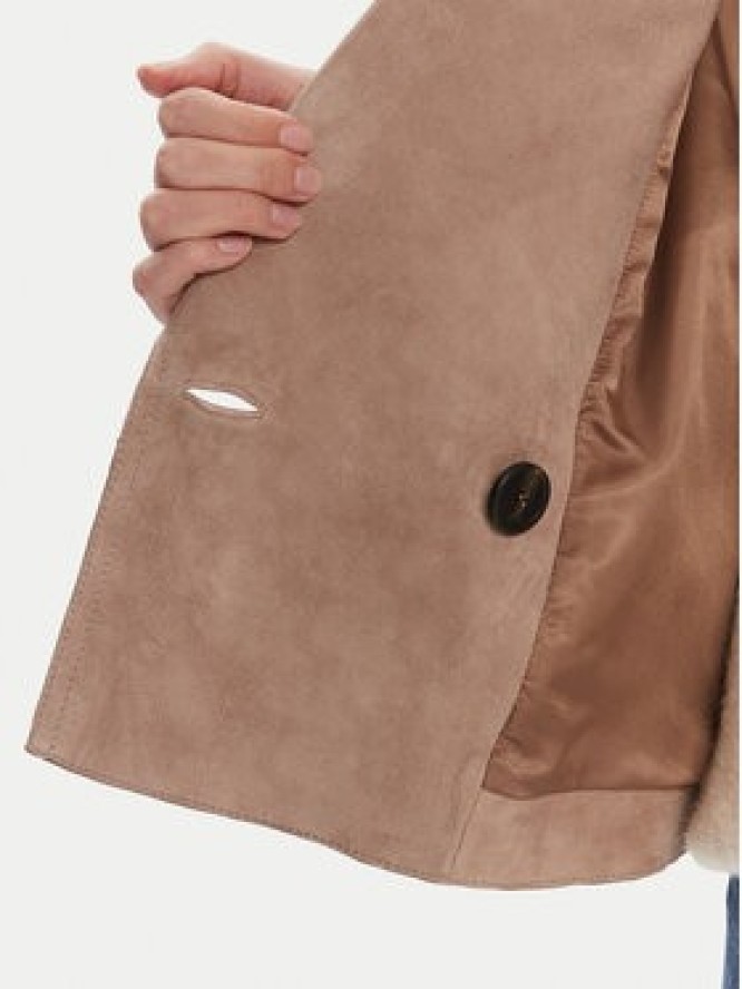 Weekend Max Mara Kurtka skórzana Maga 2525446061 Brązowy Regular Fit