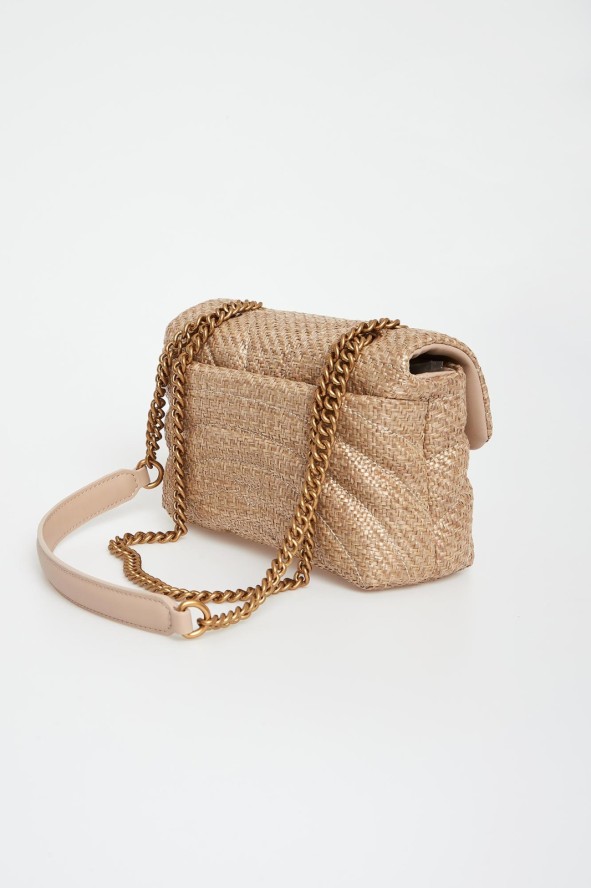 Torebka damska z rafii Love Bag Puff PINKO