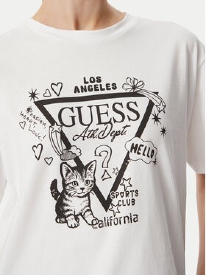 Guess T-Shirt V6YI13 K4301 Biały Regular Fit