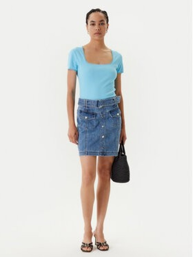 Morgan T-Shirt 232-DLUBI Turkusowy Slim Fit