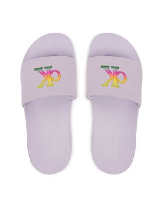 Calvin Klein Klapki Essential Slide Pride Cv Wn HW0HW03297 Fioletowy jasny