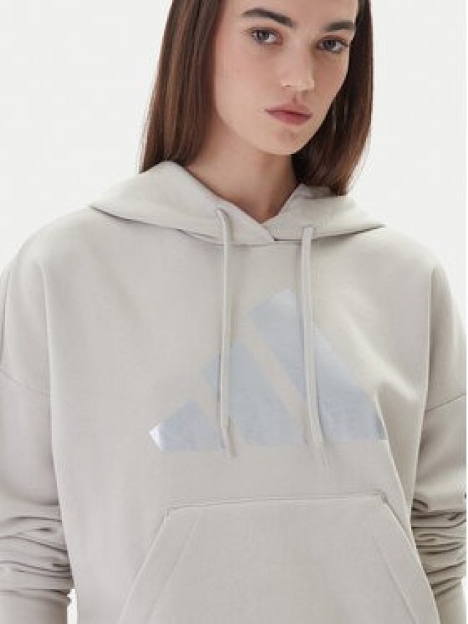 adidas Bluza Holiday Metallic Graphic JM4428 Beżowy Regular Fit