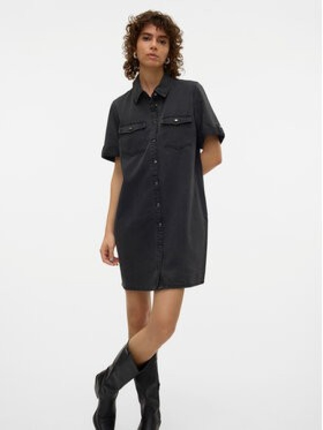 Vero Moda Sukienka jeansowa Jennie 10309665 Czarny Regular Fit