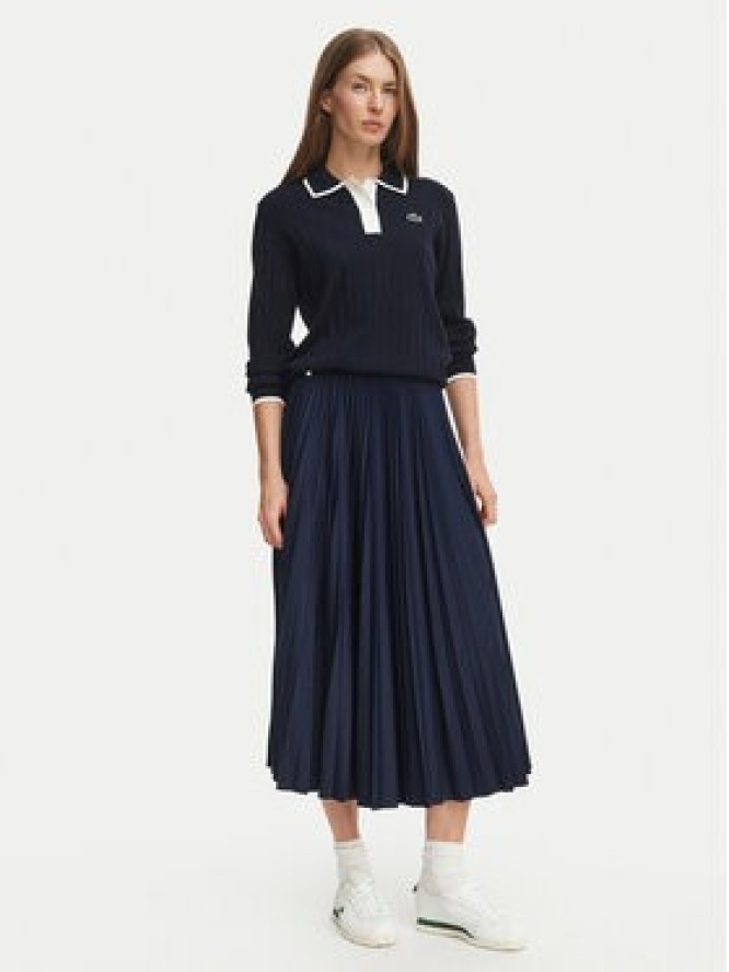 Lacoste Spódnica plisowana JF1402 Granatowy Regular Fit