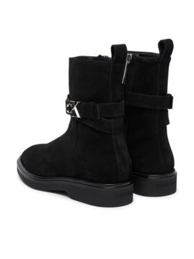 Calvin Klein Botki Ankle Boot W/ Metal Logo Sue HW0HW02664 Czarny