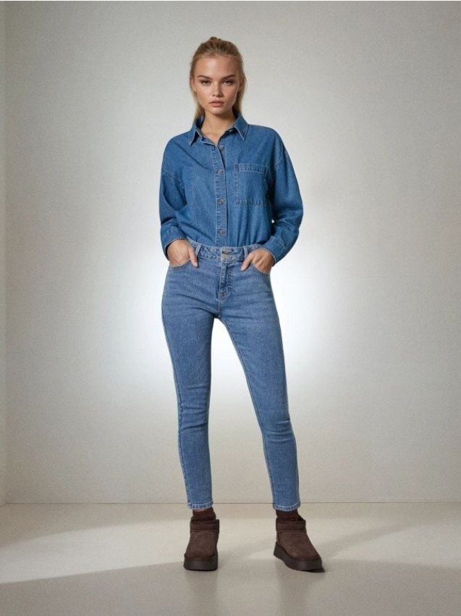 Jeansy skinny - niebieski