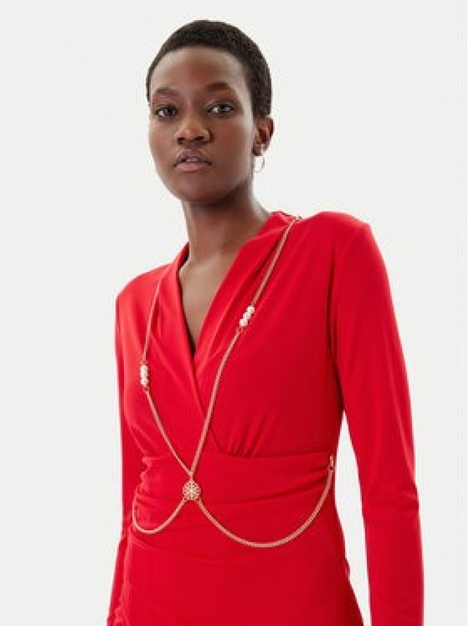 Rinascimento Sukienka koktajlowa CFC0020146002 Czerwony Slim Fit