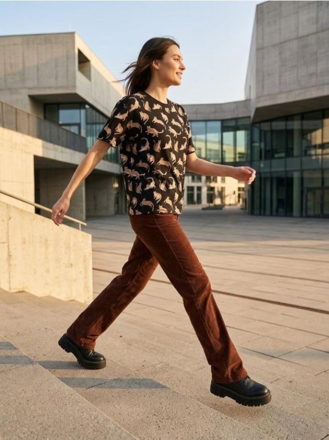 Koszulka z motywem kotów - czarny