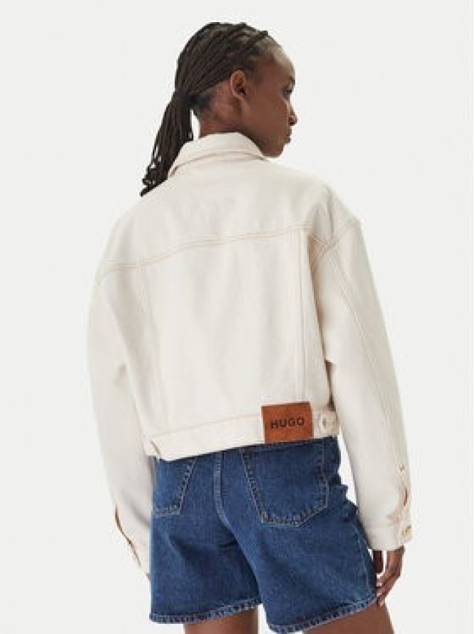 HUGO Kurtka jeansowa Gisolia 50559618 Écru Relaxed Fit