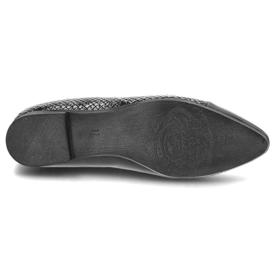 Czarne Baleriny Maciejka Wygodne Skórzane Półbuty