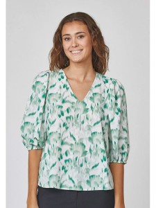 SisterS point Bluzka w kolorze biało-zielonym rozmiar: XS