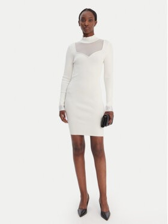 Guess Jeans Sukienka dzianinowa W6RK61 Z4842 Biały Regular Fit