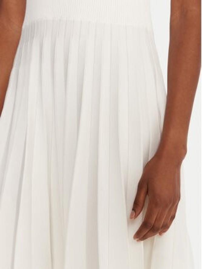 Lacoste Sukienka codzienna EF5803 Écru Regular Fit