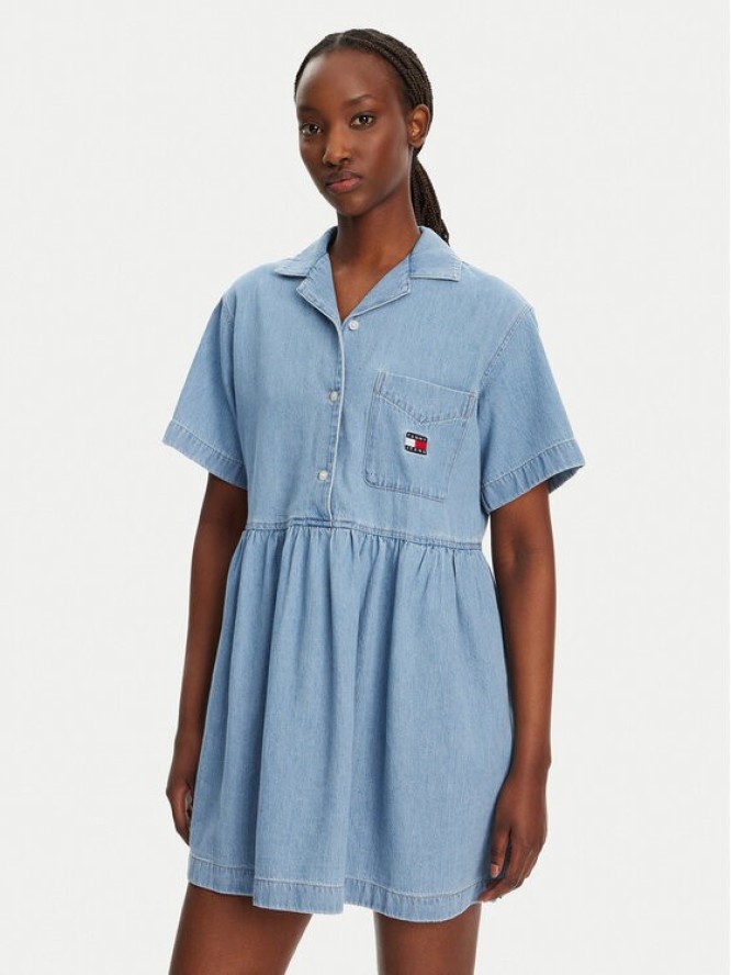 Tommy Jeans Sukienka jeansowa DW0DW20372 Niebieski Relaxed Fit