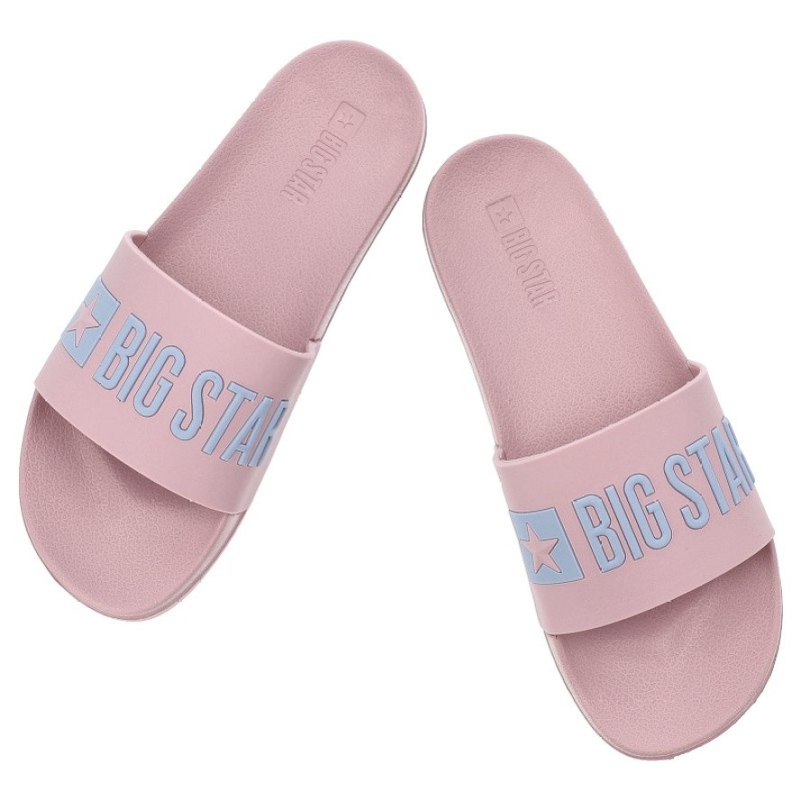 Różowe Klapki Big Star Wygodne Basenowe Obuwie Damskie
