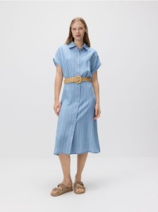 Sukienka midi z lyocellu - niebieski