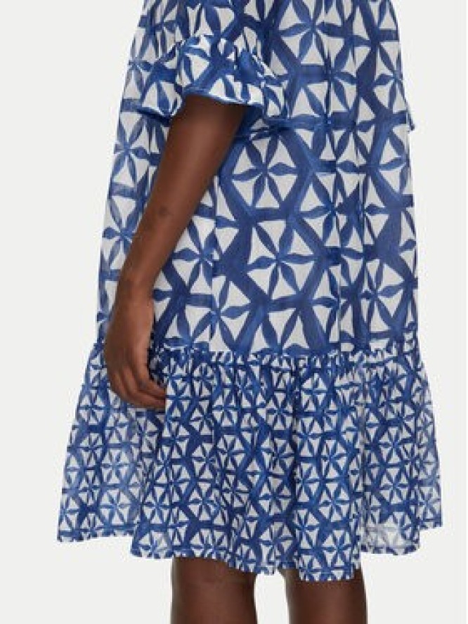 Iconique Sukienka koszulowa IC25-087 Niebieski Relaxed Fit