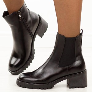 Czarne botki damskie Potocki 12742