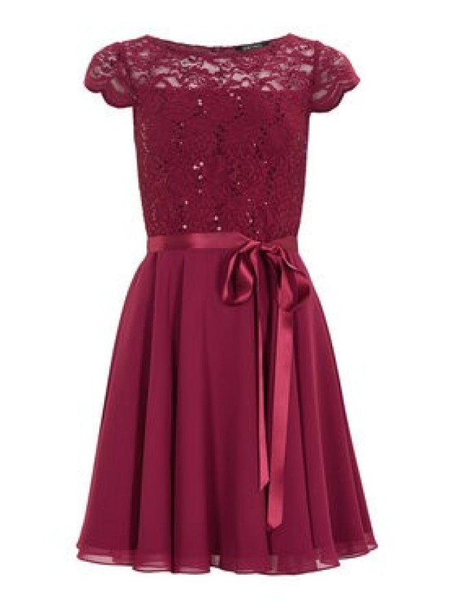 Swing Sukienka koktajlowa 77760510 Bordowy Regular Fit